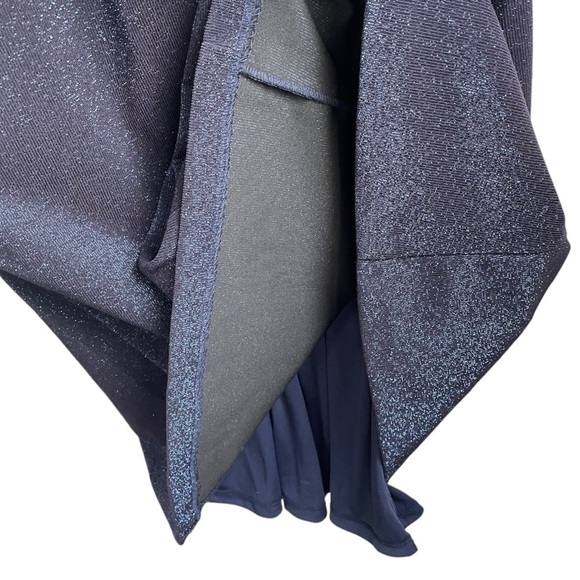 New! Aidan Maddox Asymmetrical Neckline Glitter Gown - Picture 11 of 12